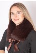 Extra dark brown fox fur collar-neck warmer